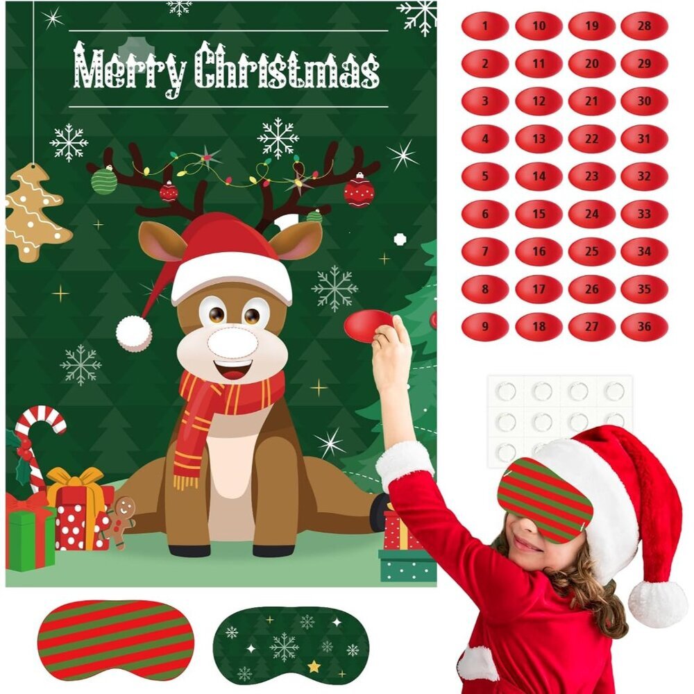 Engaging Christmas Game for Kids: Pin the Hat on Reindeer - Fun for All Ages!